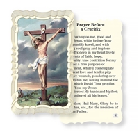 Prayer Before a Crucifix Linen Card