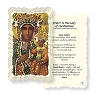 Our Lady of Czestochowa Linen Prayer Card
