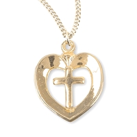 Heart Shaped Medal with Cross