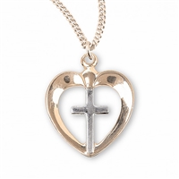 Cross Heart Shaped Medal