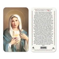 Consecration to the Immaculate Heart of Mary Plastic Prayer Card