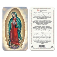 Our Lady of Guadalupe Magnificat Plastic Prayer Card in Spanish