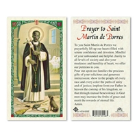 Prayer to St Martin de Porres Laminated Prayer Card