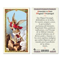 Oracion a San Miguel Arcangel Laminated Prayer Card