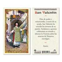 San Valentin Laminated Prayer Card