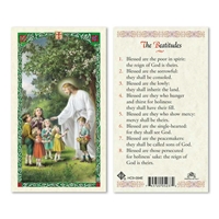 Jesus with the Children, The Beatitudes Laminated Prayer Card