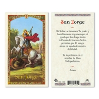 San Jorge Laminated Prayer Card