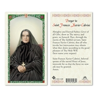 Saint Frances Xavier Cabrini Laminated Prayer Card