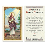 Oracion a Santa Agueda Laminated Prayer Card