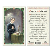 Saint Gerard Motherhood Laminated Prayer Card