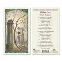 Children Learn What They Live Laminated Prayer Card