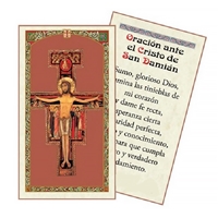 Oracion ante el Cristo de San Damian Laminated Prayer Card