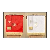 Reversible Pulpit Scarf - Red/White - Dove and Chi Rho