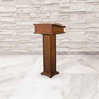 Lectern with Shelf - Walnut Finish