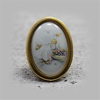 Baptism Lapel Pin with Gold Rim