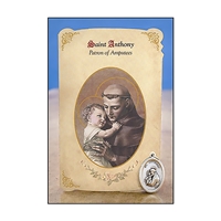 St Anthony (Amputees) Healing Holy Card with Medal