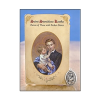 St Stanislaus Kostka (Broken Bones) Healing Holy Card with Medal