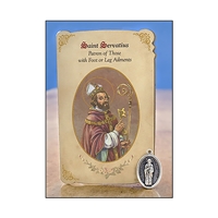 St Servatius (Foot & Leg Ailments) Healing Holy Card with Medal