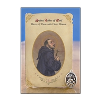 St John of God (Heart Disease) Healing Holy Card with Medal