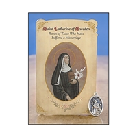 St Catherine of Sweden (Miscarriage) Healing Holy Card with Medal