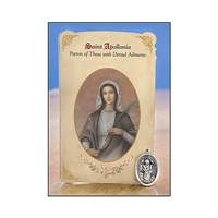 St Apollonia (Dental Ailments) Healing Holy Card with Medal
