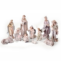 18 inch Pearlized Nativity Set, 11 piece