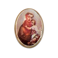 St. Anthony Gold Rim Lapel Pin