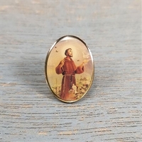 St. Francis Gold Rim Lapel Pin