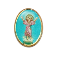 Divino Nino Small Gold Rim Lapel Pin