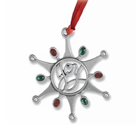 Joy Snowflake Pewter Ornament with Crystals in Gift Box