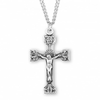 Sterling Silver Ornate Lilly Crucifix