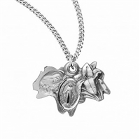 Sterling Silver Lily and St. Theresa Pendant