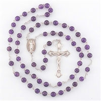 All Sterling Silver Amethyst Rosary