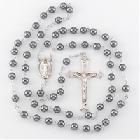 All Sterling Silver Hematite Rosary