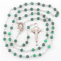 All Sterling Silver Malachite Rosary