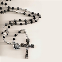 All Sterling Silver Onyx Rosary