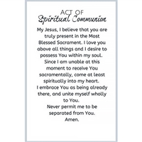 Black and White Act of Spiritual Communion Paper Prayer Card