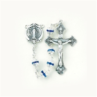 Sterling Silver Sapphire Capped Bead Rosary