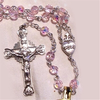 Light Rose Heart Rosary