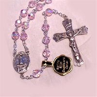 Light Rose Bead Rosary