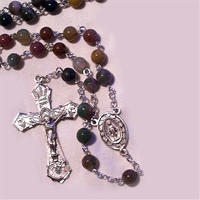 India Agate Bead Rosary