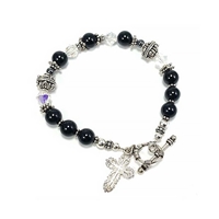 Sterling Silver Black Crystal Bracelet