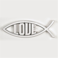 Silver Plate Ichthus Auto Emblem - Love