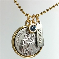 St Francis Peace Charm Necklace