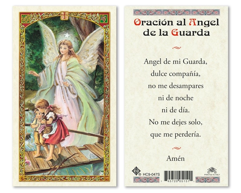Oración Al Angel De La Guarda Laminated Prayer Card Discount Catholic