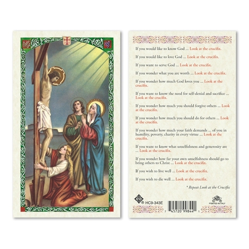 Look at the Crucifix Laminated Prayer Card | Discount Catholic Products