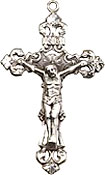 Sterling Silver Floral Crucifix Pendant