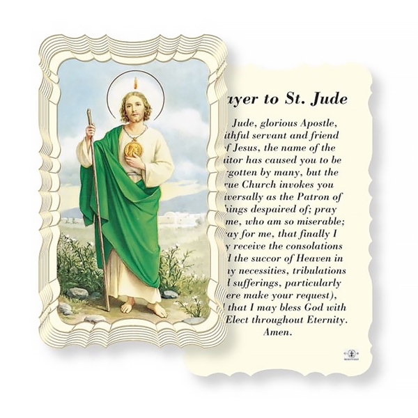 St Jude Linen Prayer Card