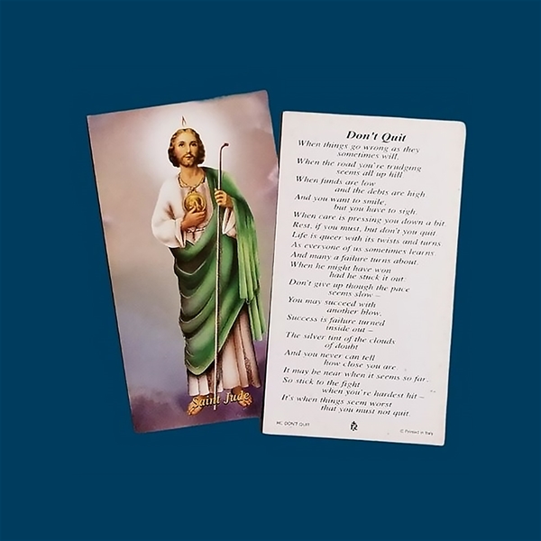 Saint Jude Prayer Card - Don&#39;t Quit - 100 Pack