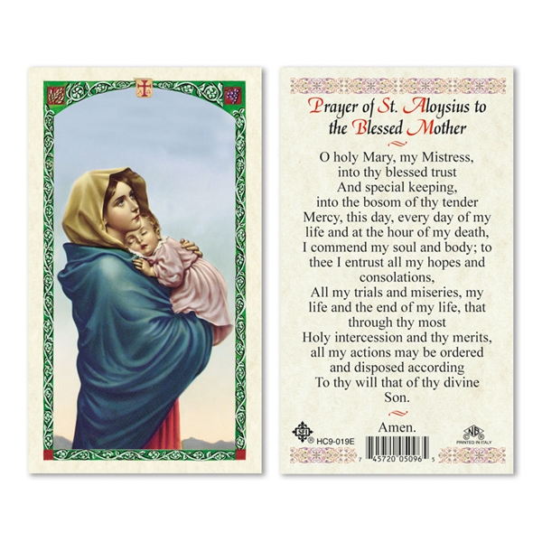 Saint Aloysius &amp; Madonna of the Streets Laminated Prayer Card